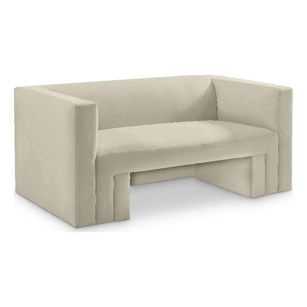 Meridian Furniture Henson Cream Velvet Loveseat - Elegant Living Room Seating