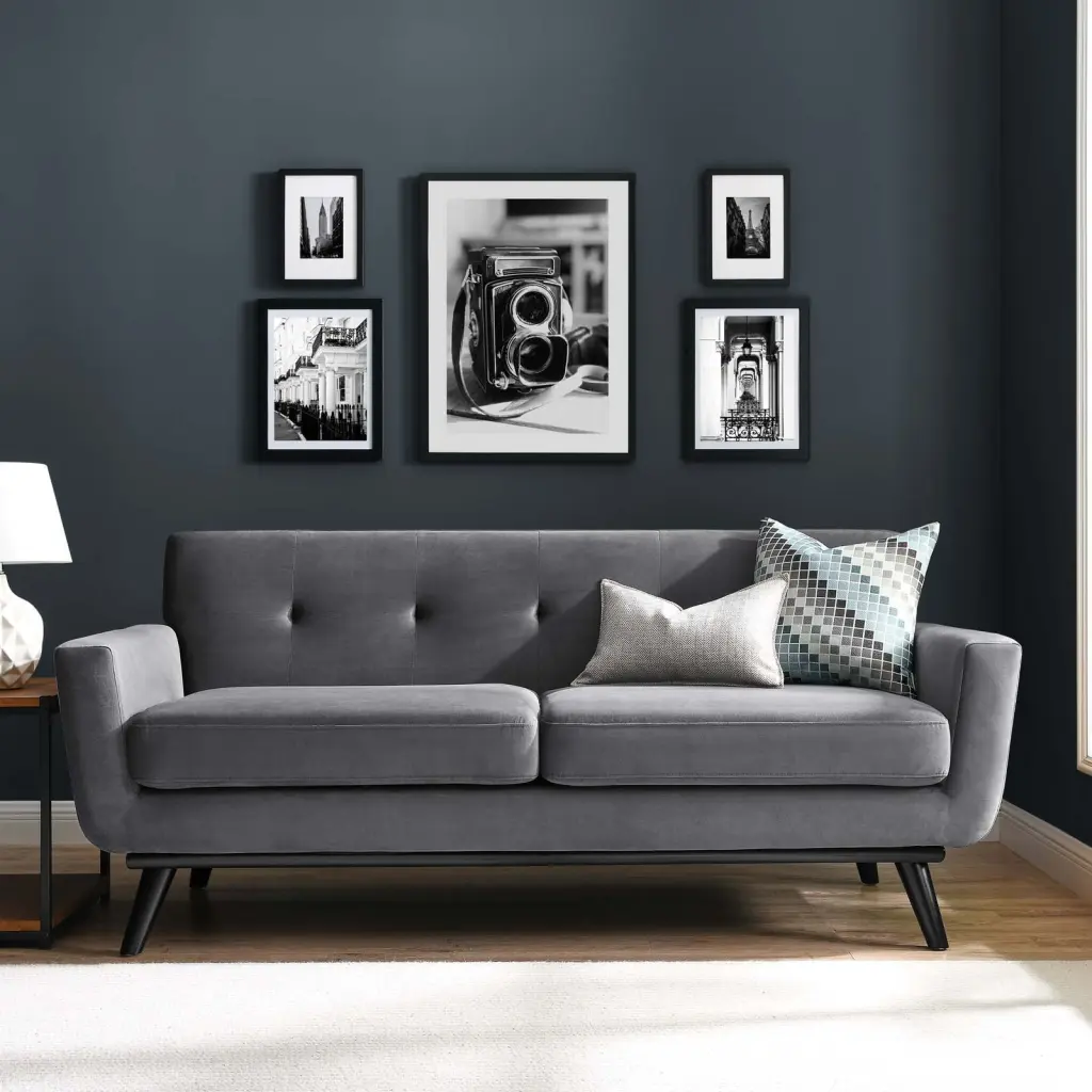 Modway Engage Performance Velvet Loveseat Gray - Durable and Stylish