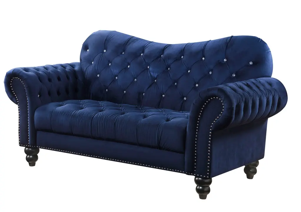 Iberis Loveseat Navy Velvet 53407 MY OWN VP OFFICE