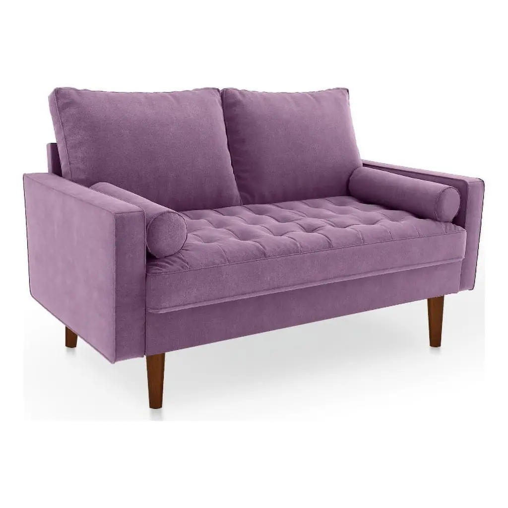 Pemberly Row 58 Upholstered Modern Velvet Loveseat Purple