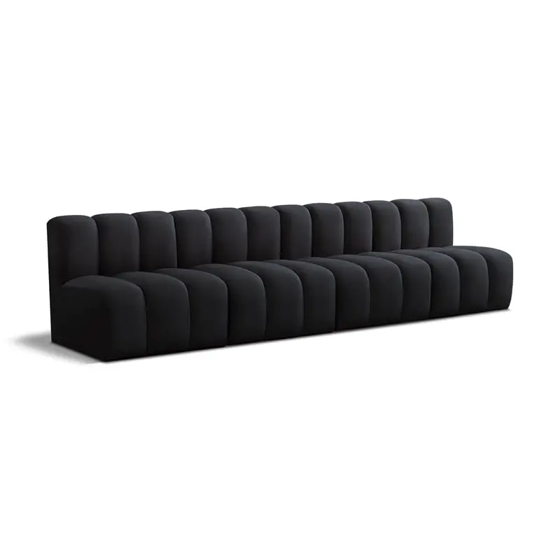 Meridian Furniture Arc Black Velvet Modular Sofa