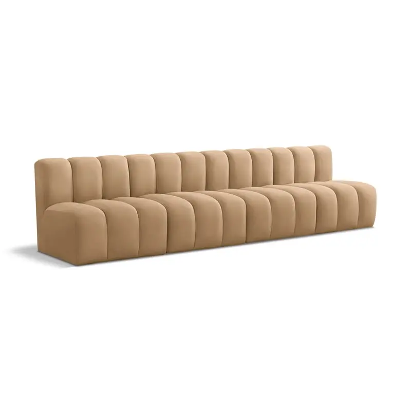 Meridian Furniture Arc Camel Velvet Modular Sofa