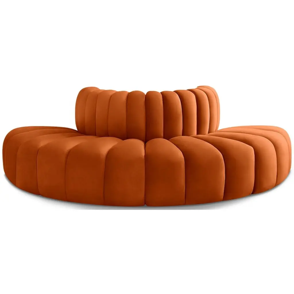 Meridian Furniture Arc Cognac Velvet Modular Sofa