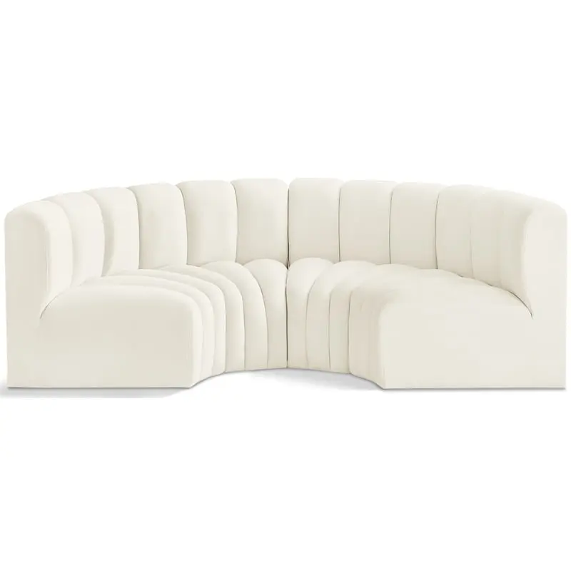 Meridian Furniture Arc Cream Velvet Modular Sofa