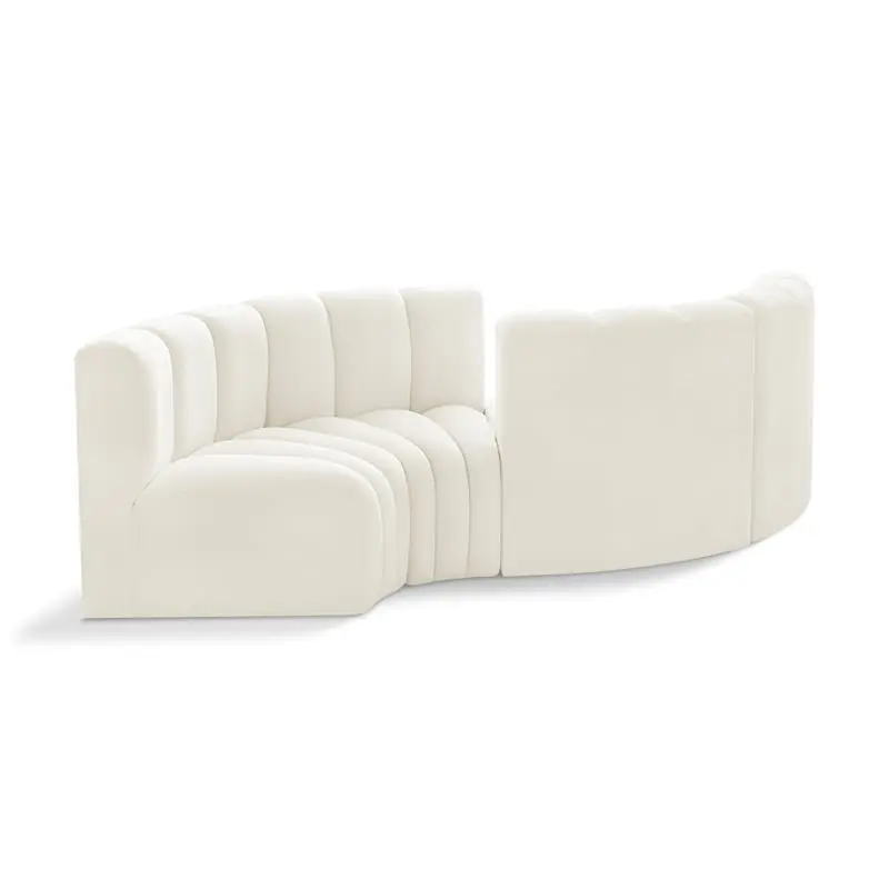 Meridian Furniture Arc Cream Velvet Modular Sofa