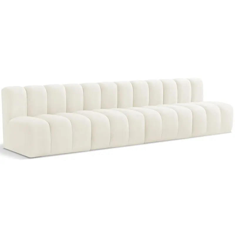Meridian Furniture Arc Cream Velvet Modular Sofa