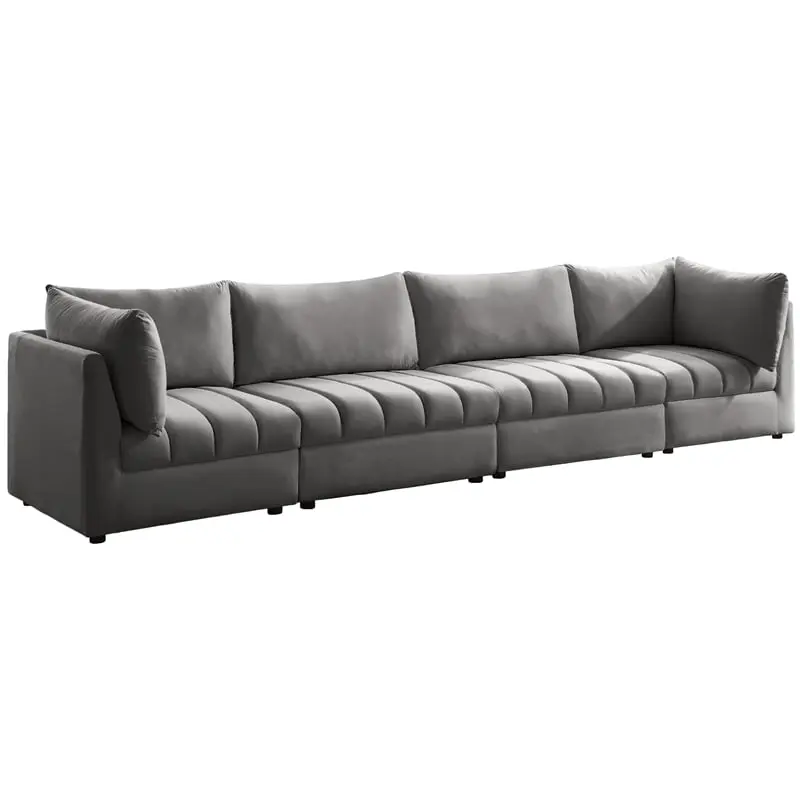 Meridian Furniture Jacob Grey Velvet Modular Sofa