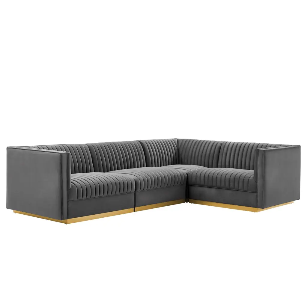 Glamorous Sanguine Velvet Modular Sectional Sofa Comfortable and Stylish Ergode