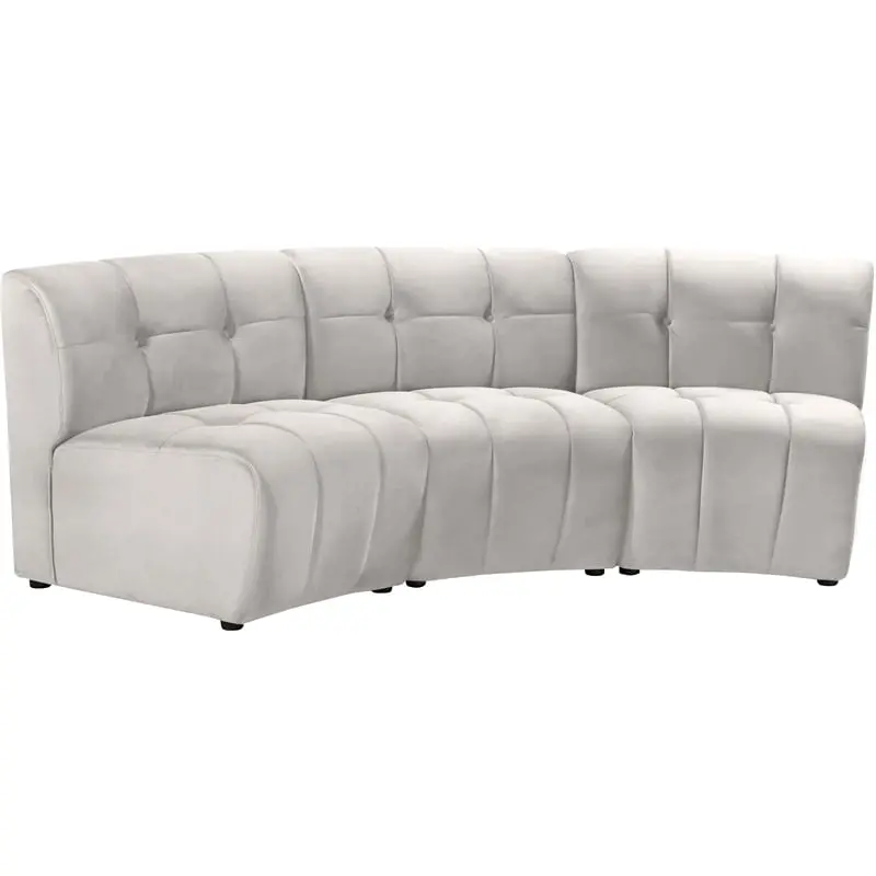 Maklaine Modular Contemporary Velvet Sofa Soft Cream - Stylish Living Room Furniture