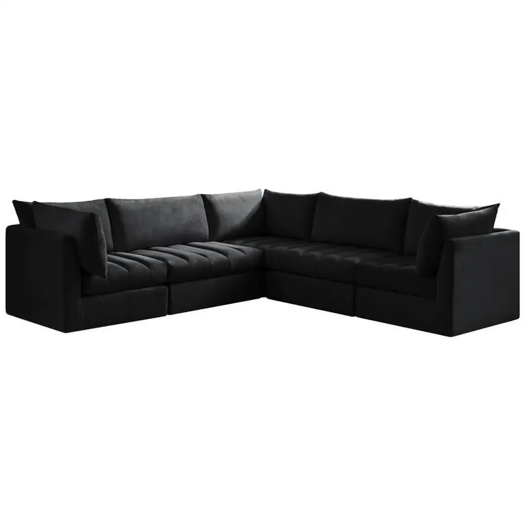 Meridian Furniture Jacob Black Velvet Modular Sectional Sofa
