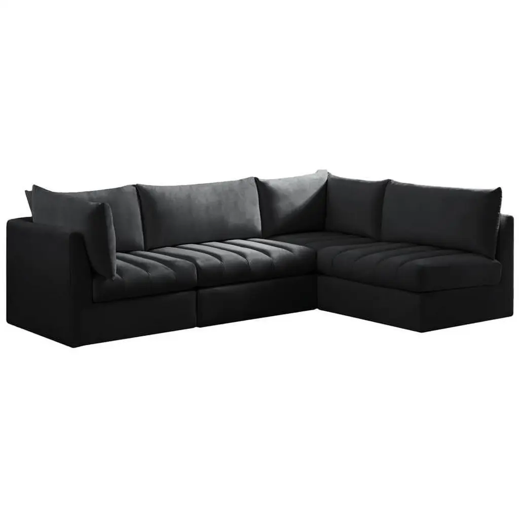 Meridian Furniture Jacob Black Velvet Modular Sectional Sofa