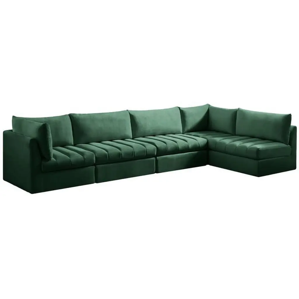 Meridian Furniture Jacob Green Velvet Modular Sectional Sofa