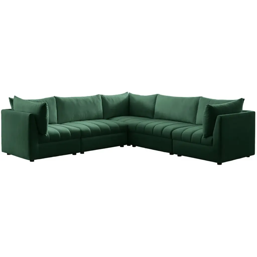 Meridian Furniture Jacob Green Velvet Modular Sectional Sofa