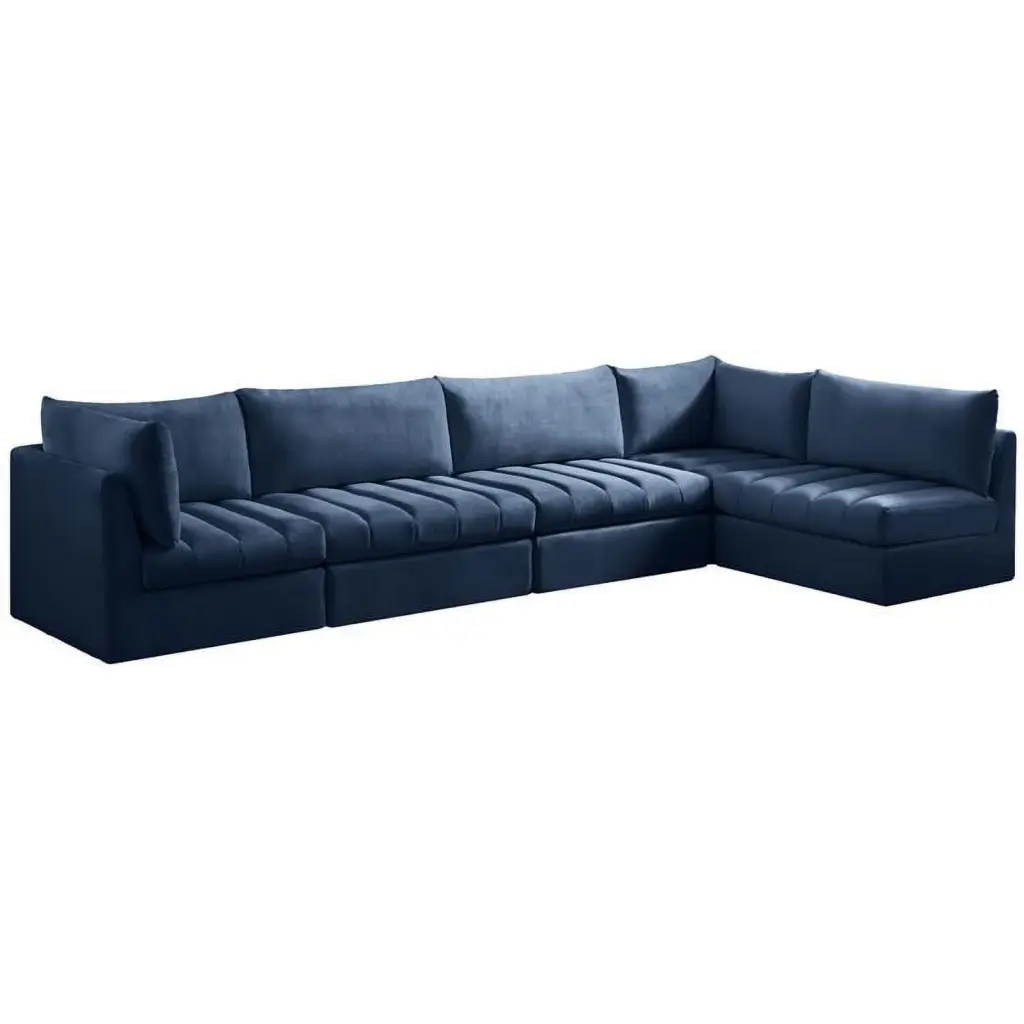 Meridian Furniture Jacob Navy Velvet Modular Sectional Sofa