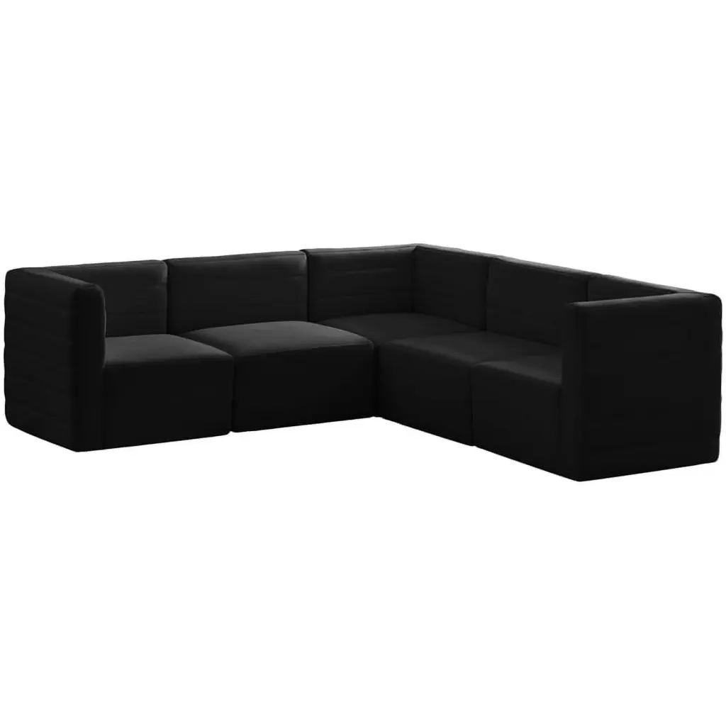 Meridian Furniture Quincy Black Velvet Modular Sectional Sofa