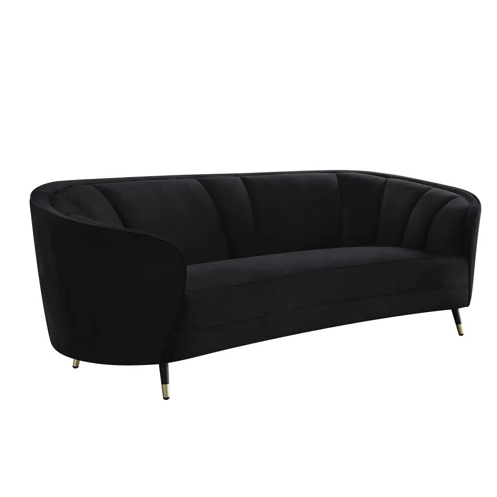 LV00203 Sofa Black Velvet Achim Modern Living Room Furniture Acme Furniture