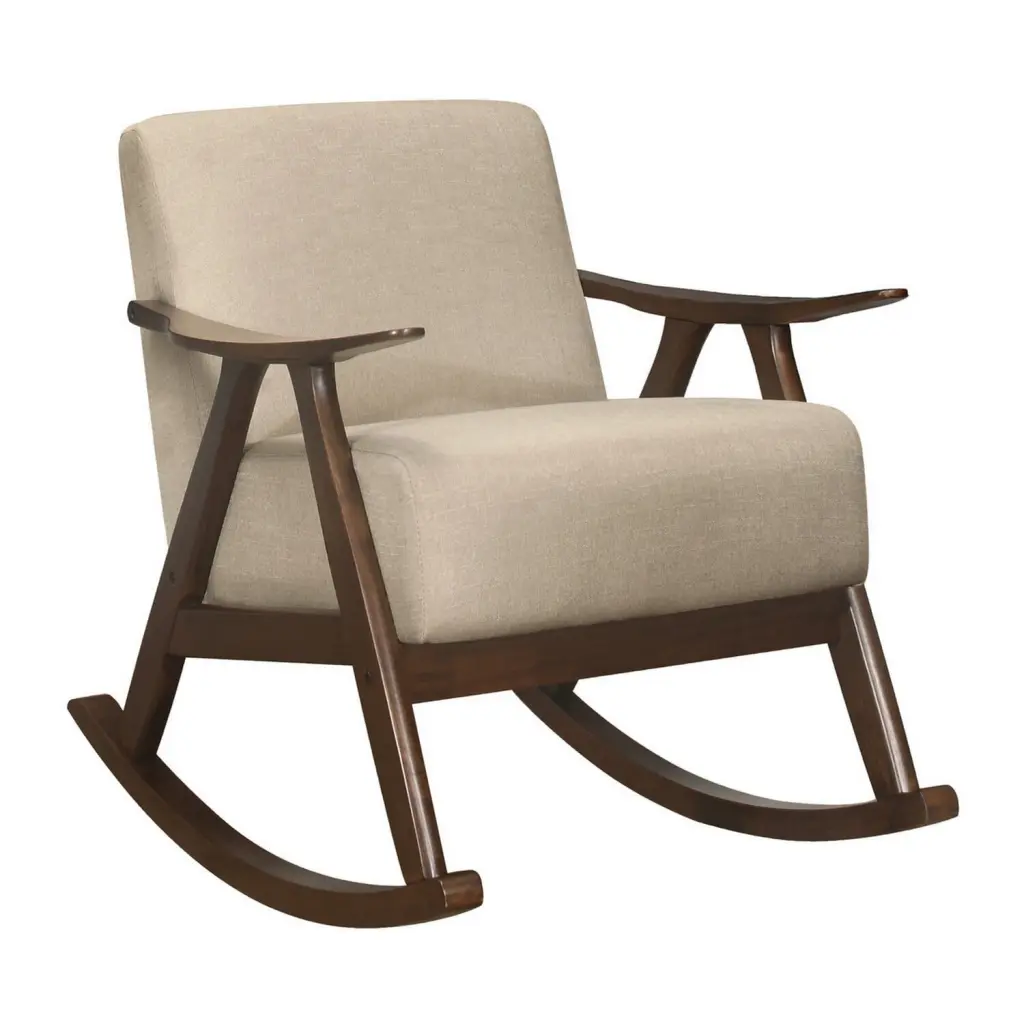 Benjara Rica 51 . Loveseat Soft Velvet Solid Wood Blue Gray & Walnut Brown