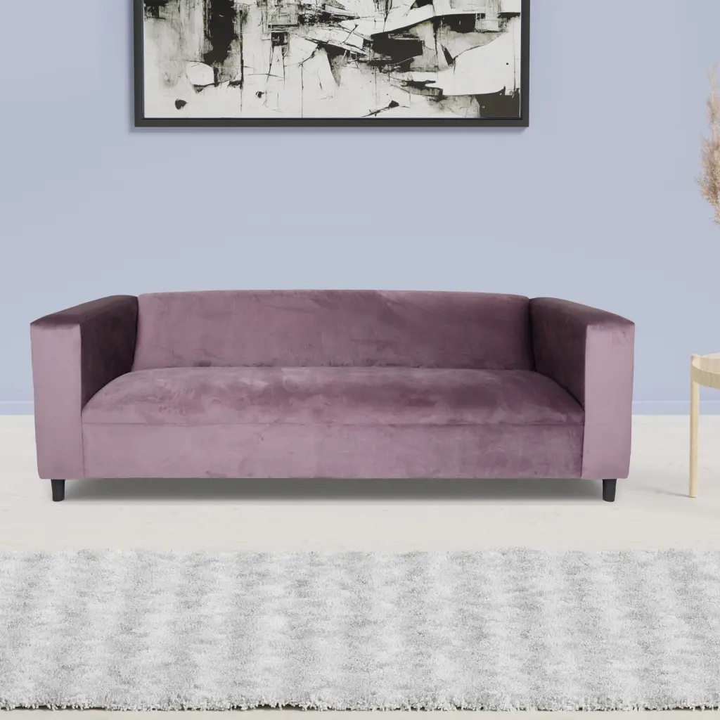 Coast to Coast Sofas Broadway Lavender Velvet Sofa Solid Wood Frame