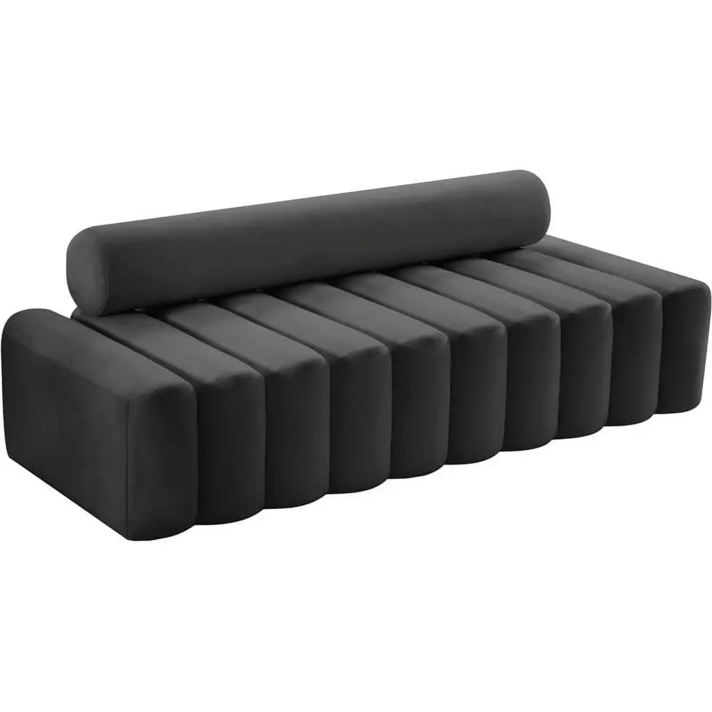 Meridian Furniture Melody Grey Velvet Sofa - Contemporary Living Room Seating
