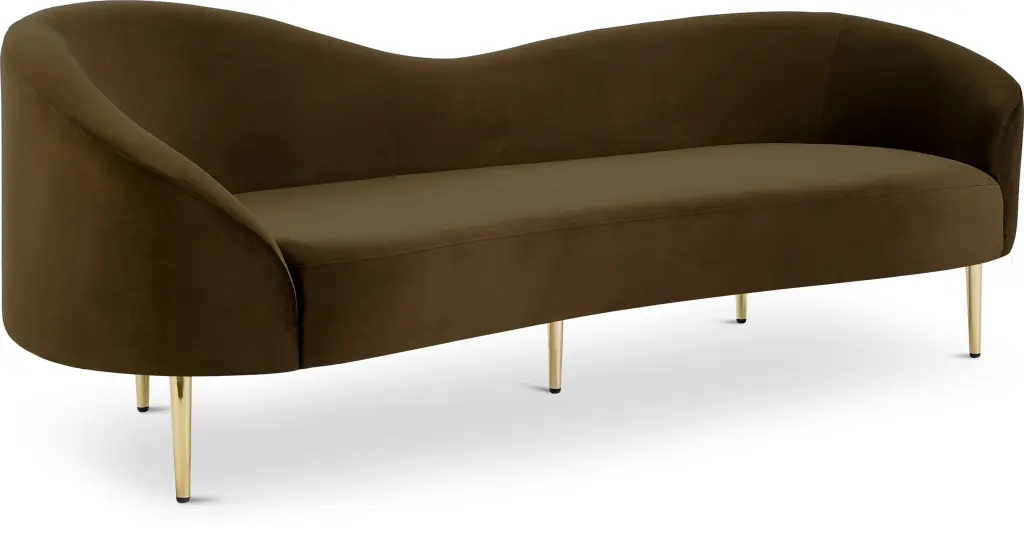 Meridian Furniture Ritz Brown Velvet Sofa - Plush and Stylish Any Decor