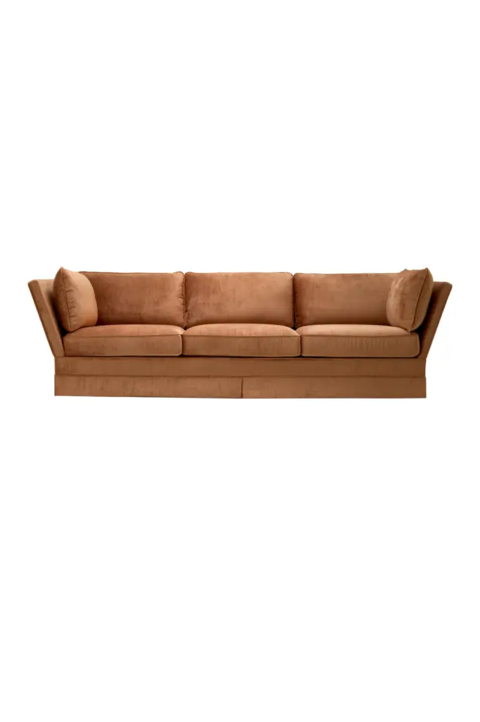 Met x Eichholtz Belvedere Copper Velvet Sofa Luxury Contemporary Living Room Furniture