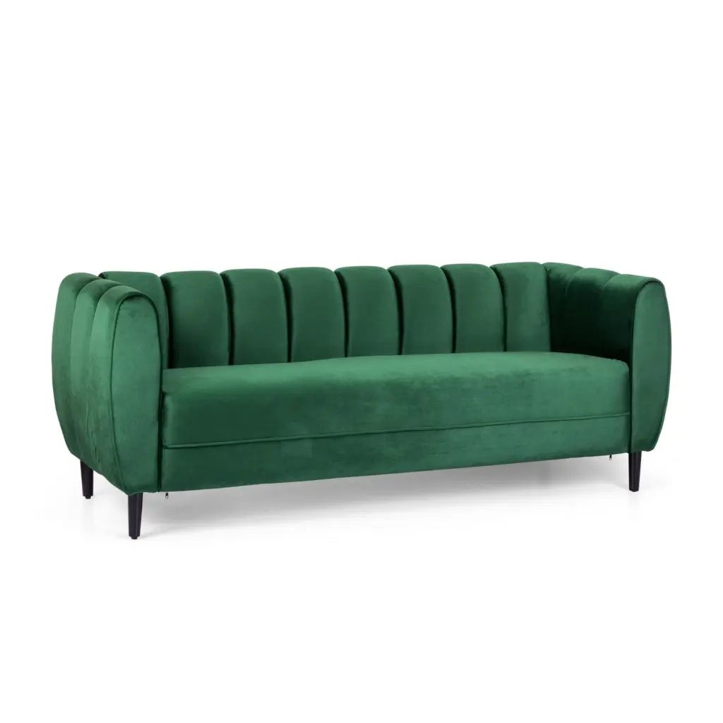 Miekor Furniture Miranda Velvet 3-Seater Sofa B3A082 - Contemporary Living Room Couch