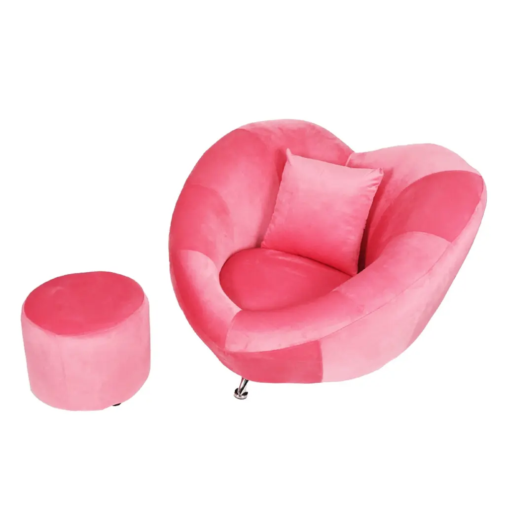 Vmopu Home High-End Velvet Heart Cylinder Sofa Comfortable Velvet Fabric Ergonomic Bedroom Living Room Balcony
