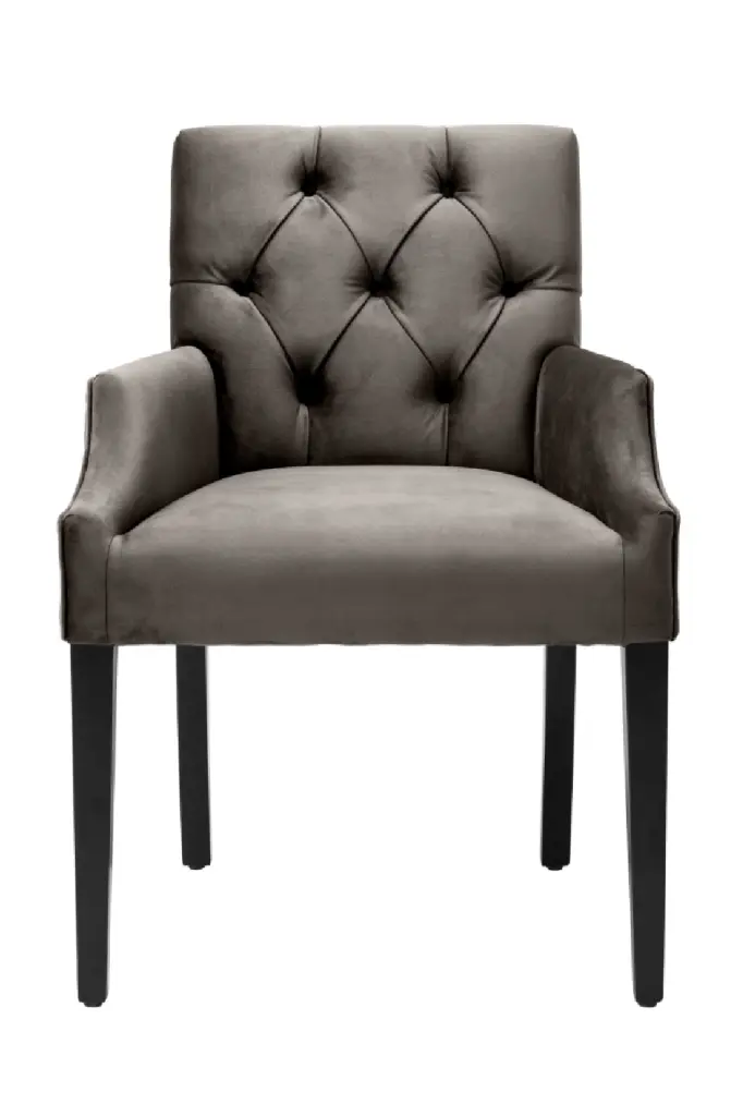 Tufted Velvet Dining Armchair Eichholtz Atena Elegant Dining Room Seating
