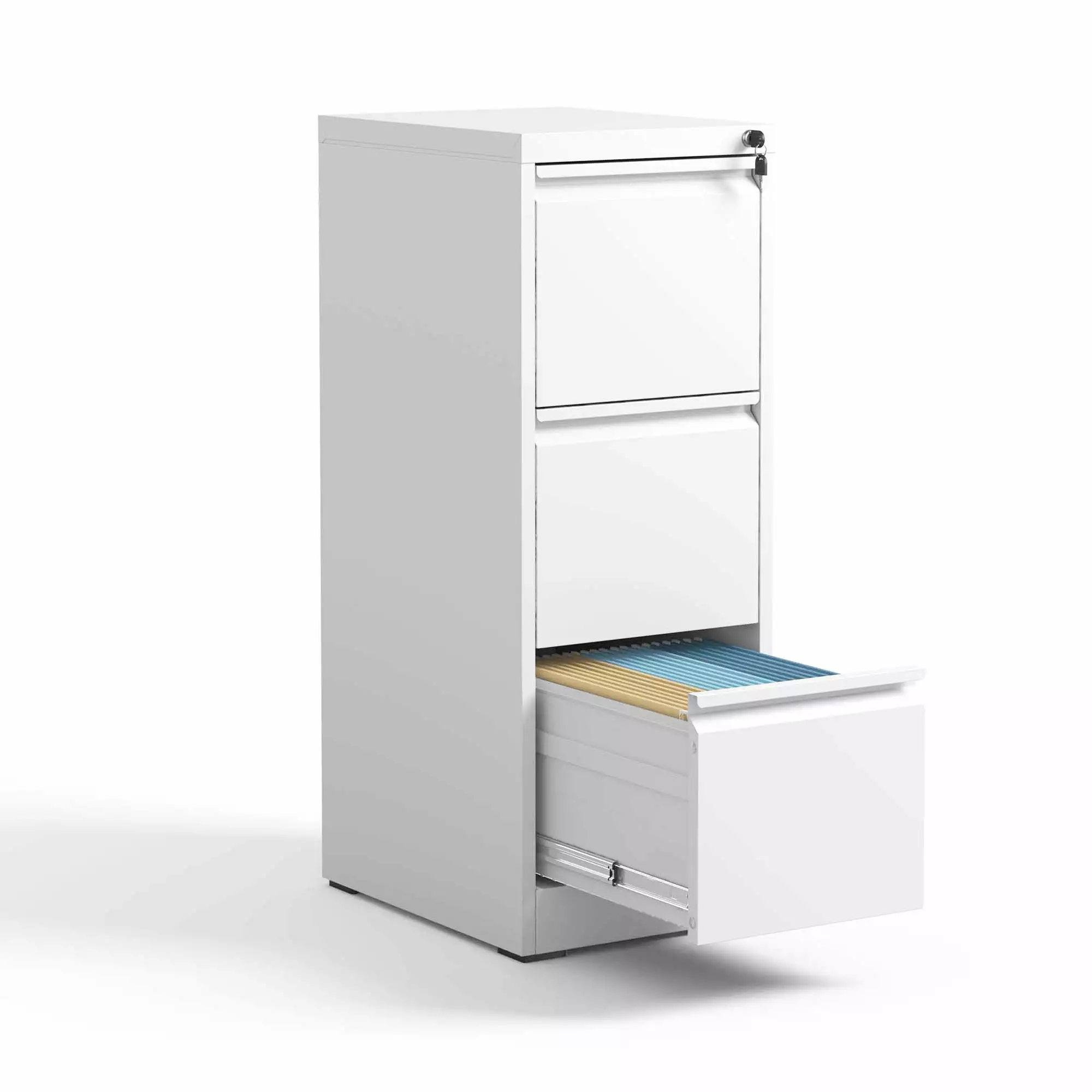 DeeHome 3 Drawer Metal Vertical File Cabinet Lock Office Home Steel A4 Legal Letter Size