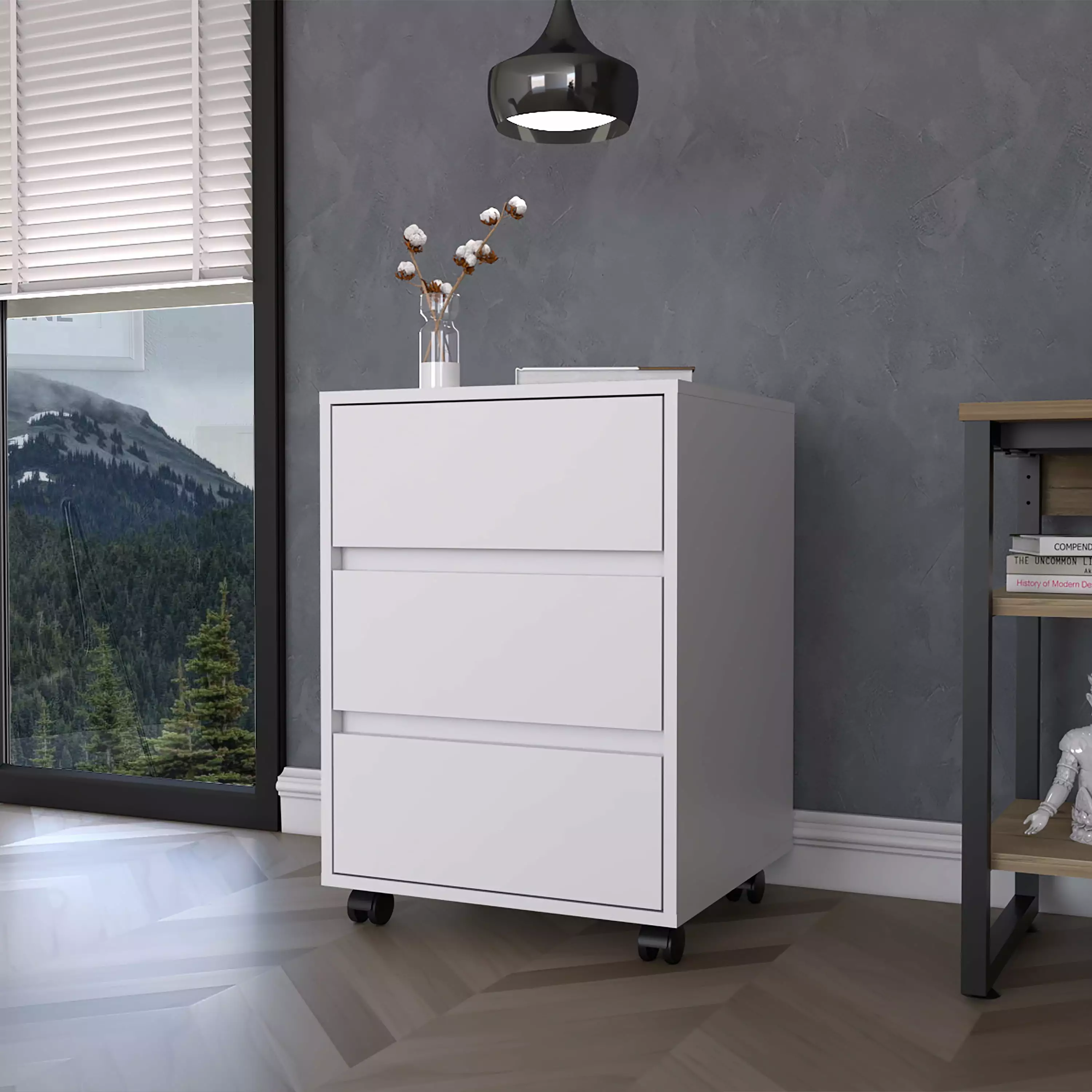 DeeHome Eagle Creek 3-Drawer Rectangle Filing Cabinet White Office Storage