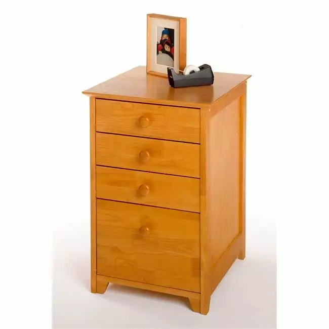 Honey Beechwood 4-Drawer File Cabinet Office Storage Furniture Doba BNT