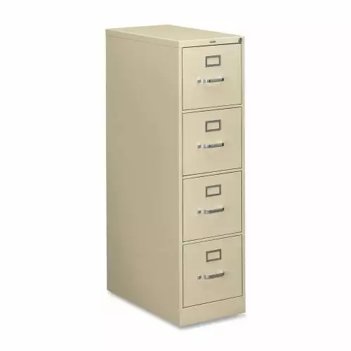 HON 310 Series 4 Drawer Vertical File Cabinet 15 x 26.5 x 52 Security Lock