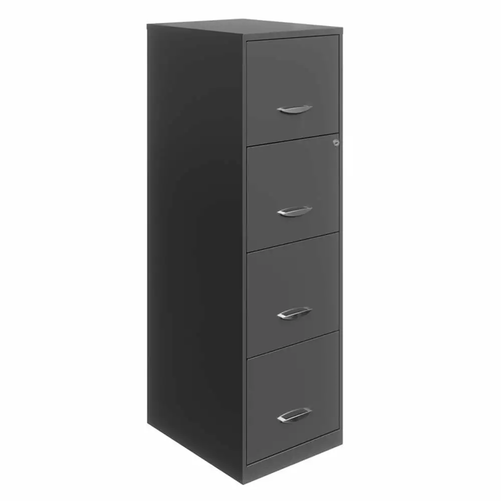 Kingfisher Lane 18 Deep Modern 4 Drawer Metal File Cabinet Charcoal