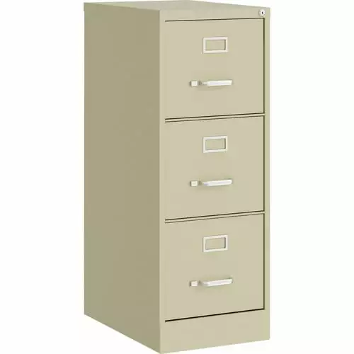 Lorell Commercial-Grade Putty Vertical File Cabinet 3 Drawers Letter Size Brown Steel