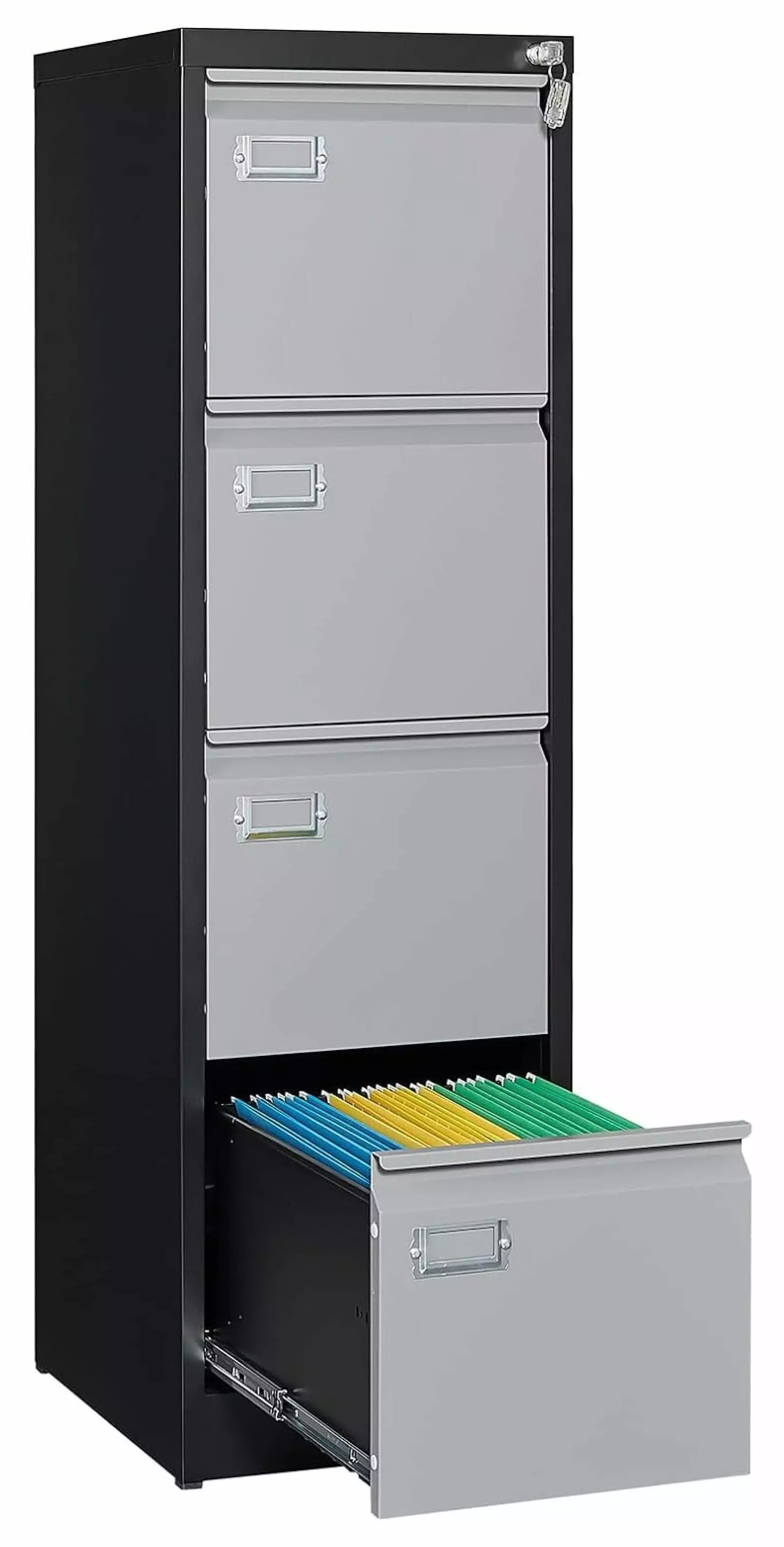 ZHANGHU 4 Drawer Vertical File Cabinet Stainless Steel Lock Home Office