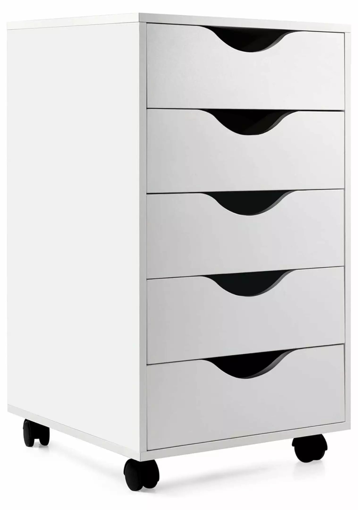 ZHANGHU 5 Drawer Vertical File Cabinet Wood Organizer Dresser Chest Under Desk 16D x 16W x 26H White