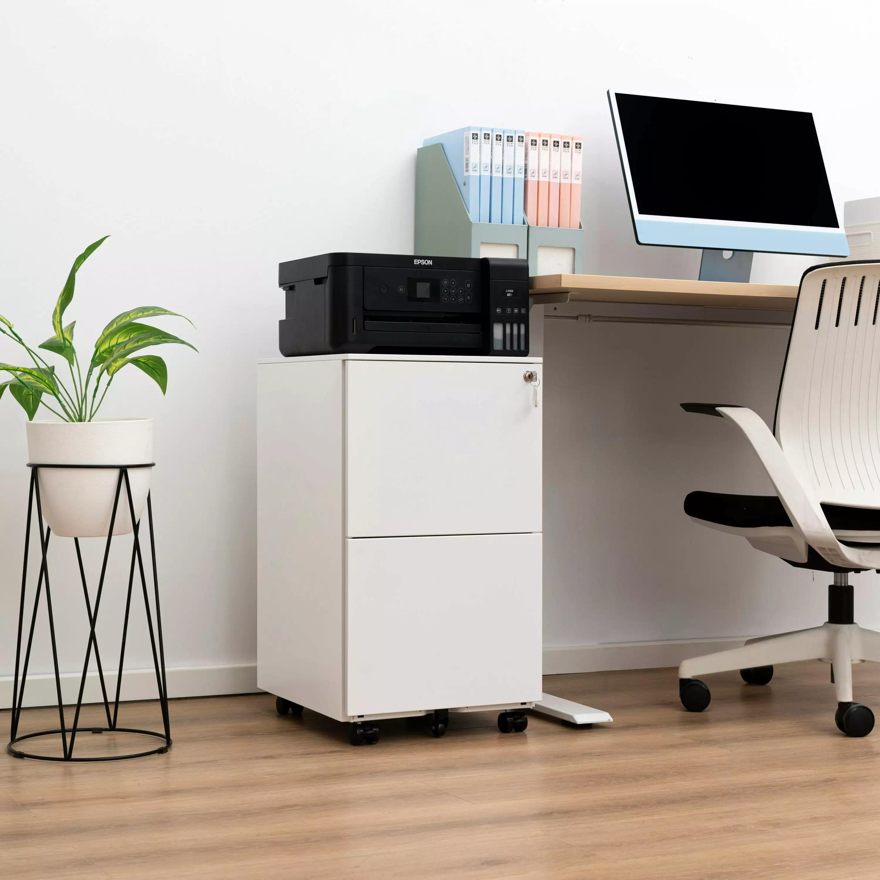 Secure File Cabinet White Locking Storage Home Office Documents Go Green Woods