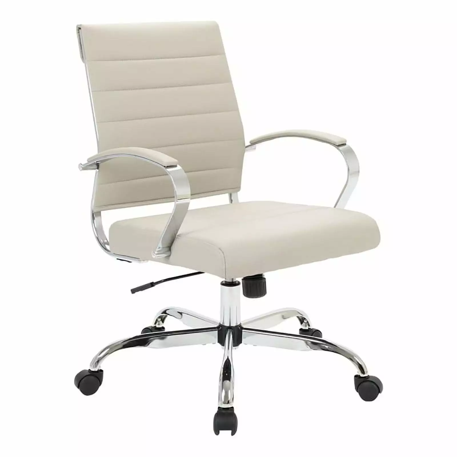 Scranton & Co Mid-Century Faux Leather Executive Swivel Office Chair Tan - Vintage Style Desk Chair