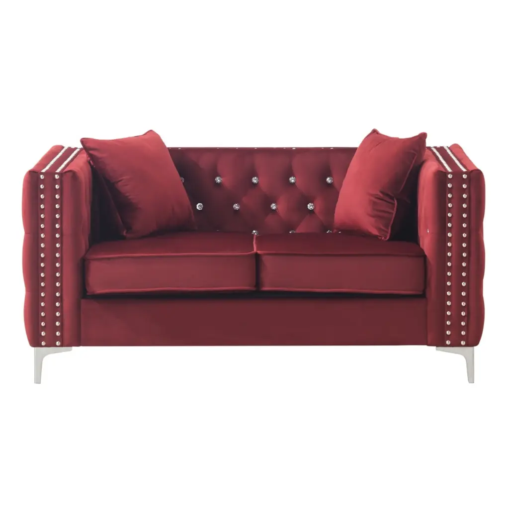 Maykoosh Rococo Romance Loveseat Burgundy Ornate Sofa