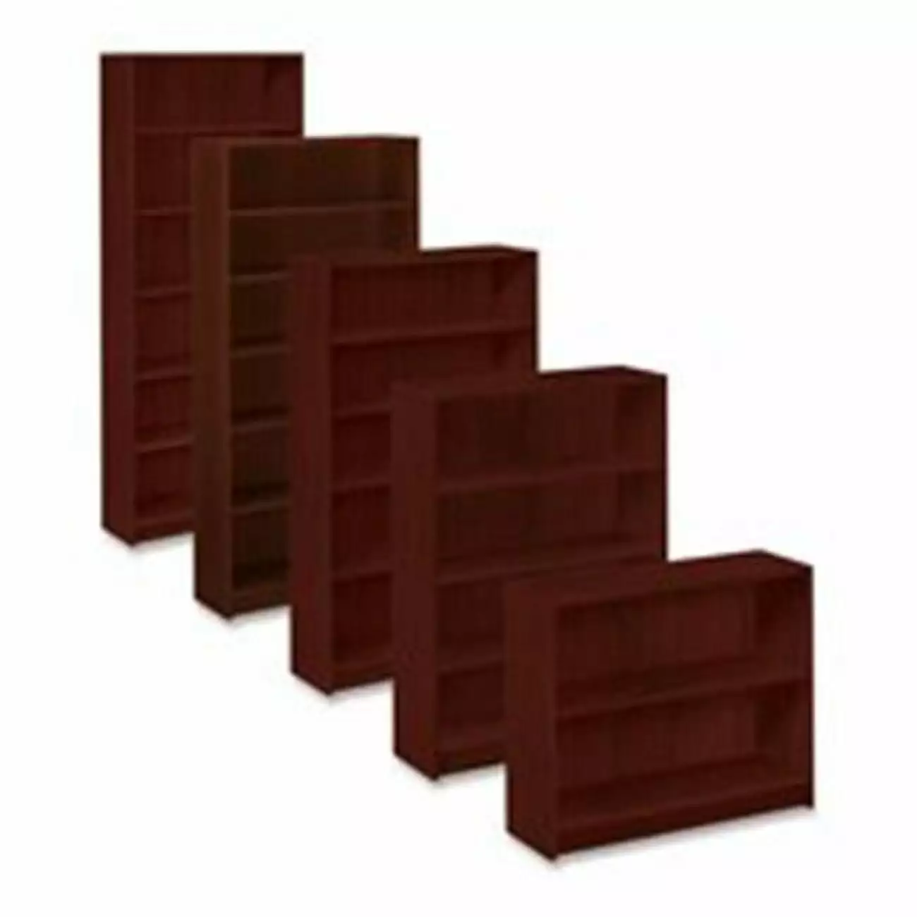 4 Shelf Bookcase Mahogany 36W x 11.5D x 48.75H Convenience Concepts