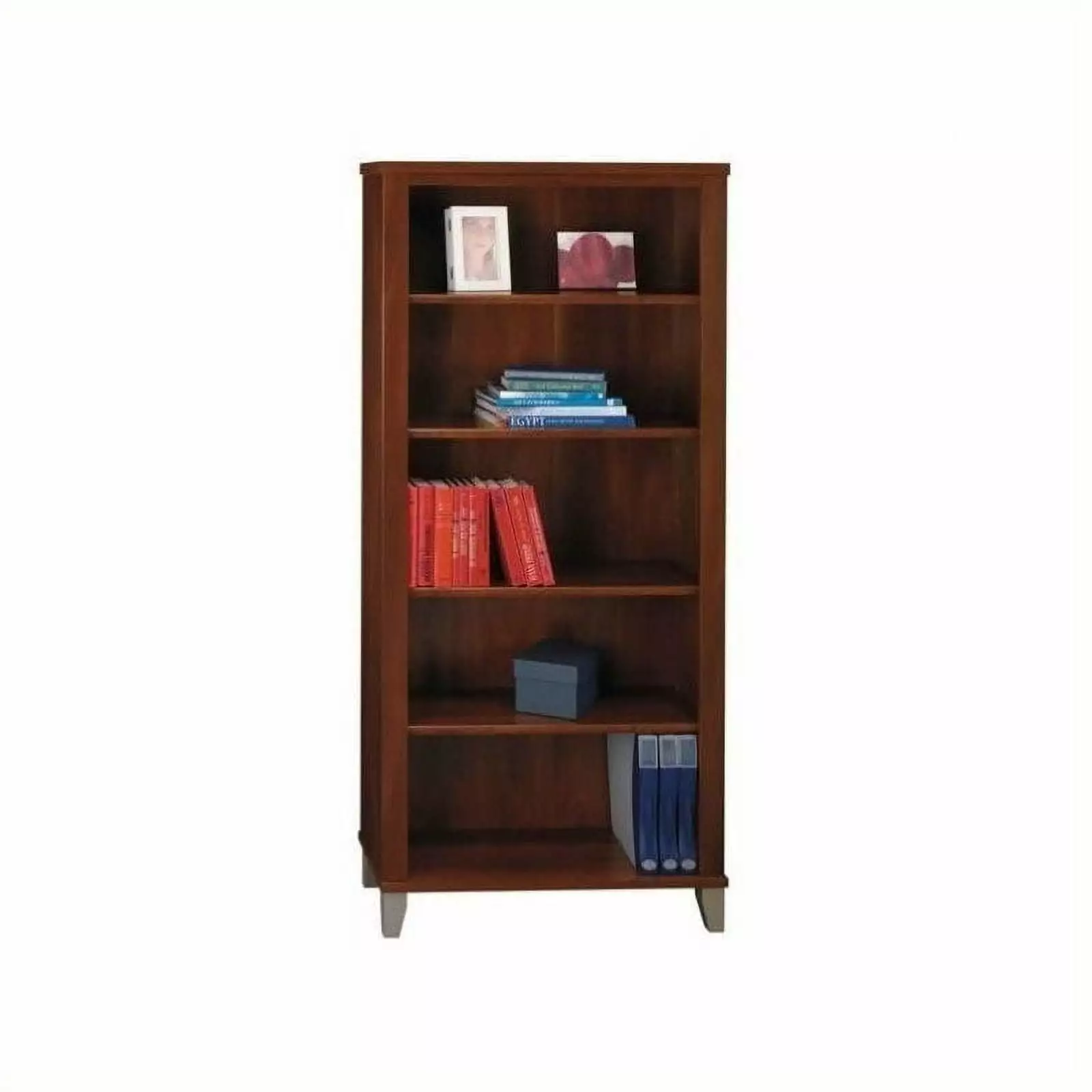 Pemberly Row 65 H 5 Shelf Wood Bookcase Hansen Cherry Office or Library