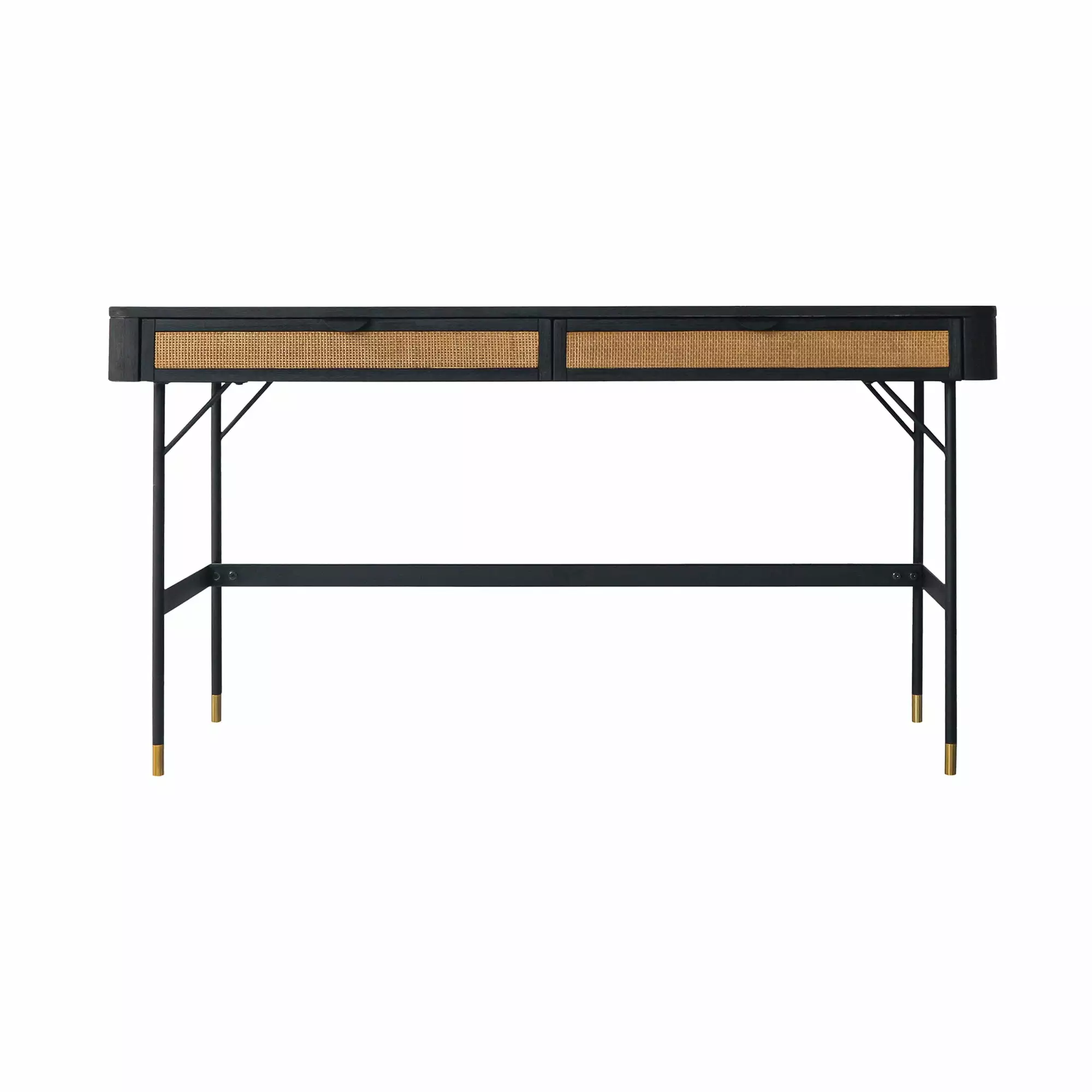Armen Living Saratoga 57 2-Drawer Modern Wood Desk Black - Stylish Home Office Furniture