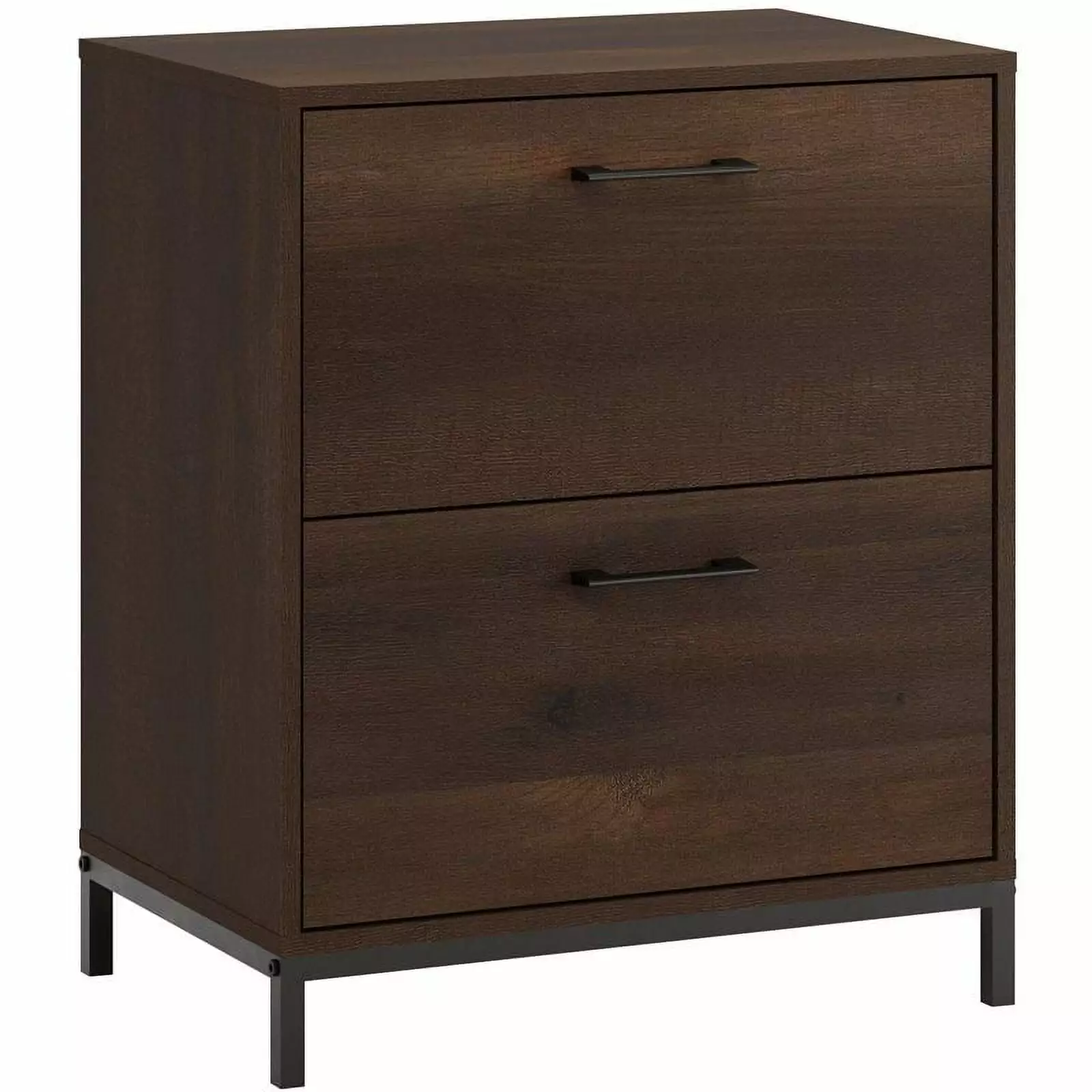 Pemberly Row Farmhouse Engineered Wood Lateral File Cabinet Smoked Oak