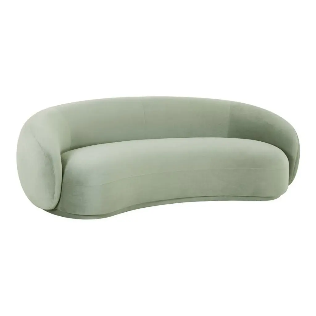 Maklaine 28.4 Inch Modern Moss Green Velvet Upholstered Wood Sofa