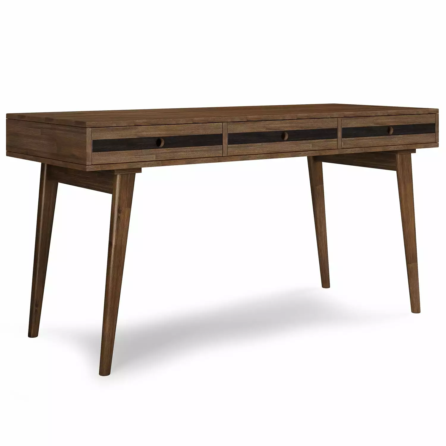 Simpli Home Clarkson 60 Inch Solid Acacia Wood Desk Rustic Natural Aged Brown