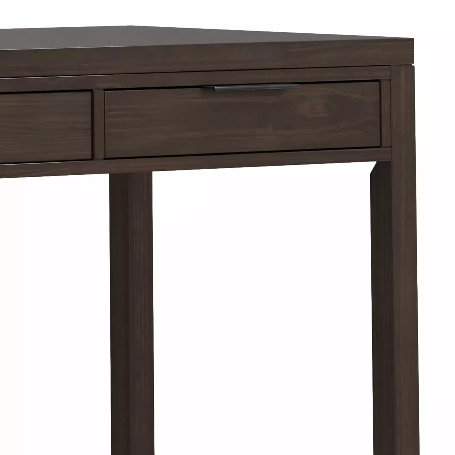 Simpli Home Hollander 72 Inch Solid Wood Modern Desk Warm Walnut Brown