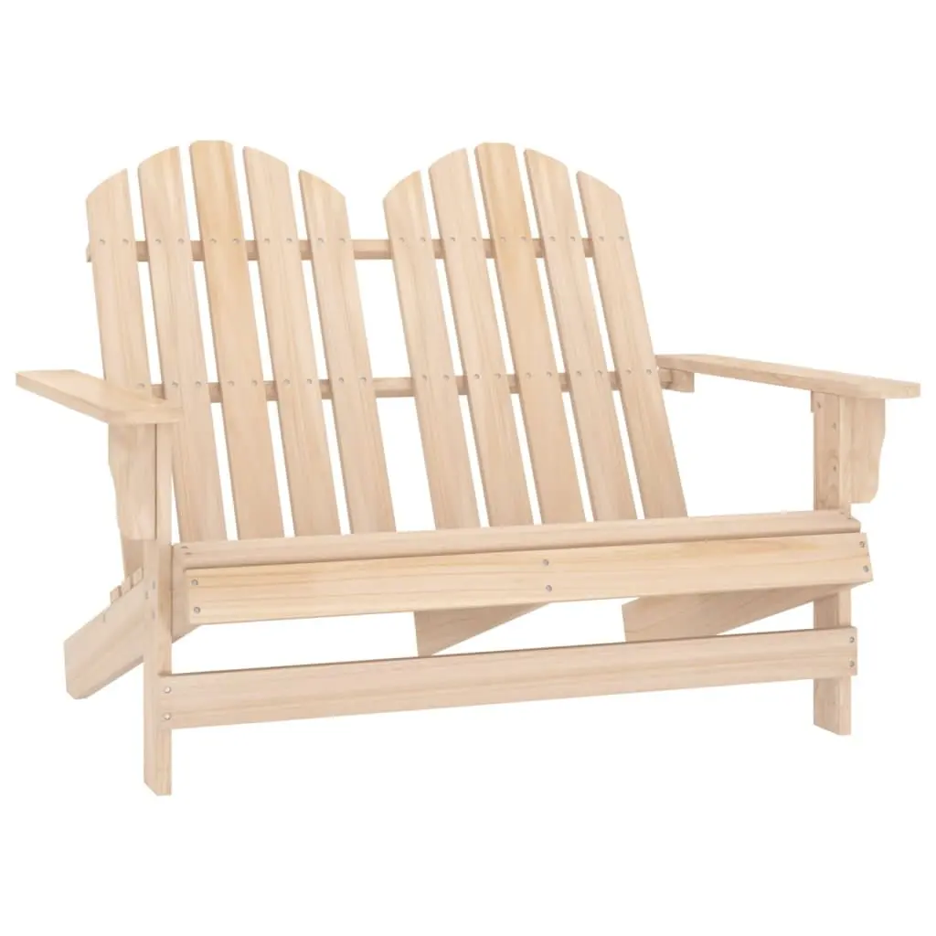 Irfora Fir Wood Weather Resistant 2-Seater Patio Loveseat Chair Poolside Balcony