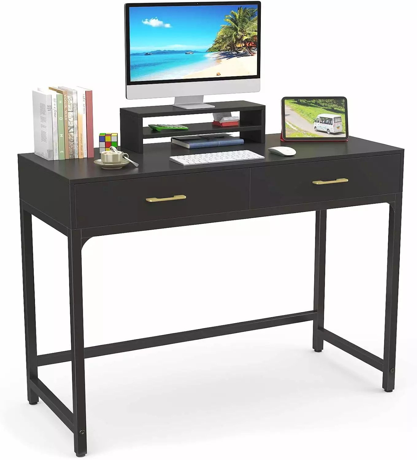 DONFU Computer Gaming Desk Office Study Writing Desk Drawer Teen Bedroom Makeup Desk