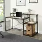 EEPHO Home Office Computer Desk Storage Shelves and Monitor Stand Riser Shelf Study Writing Desk