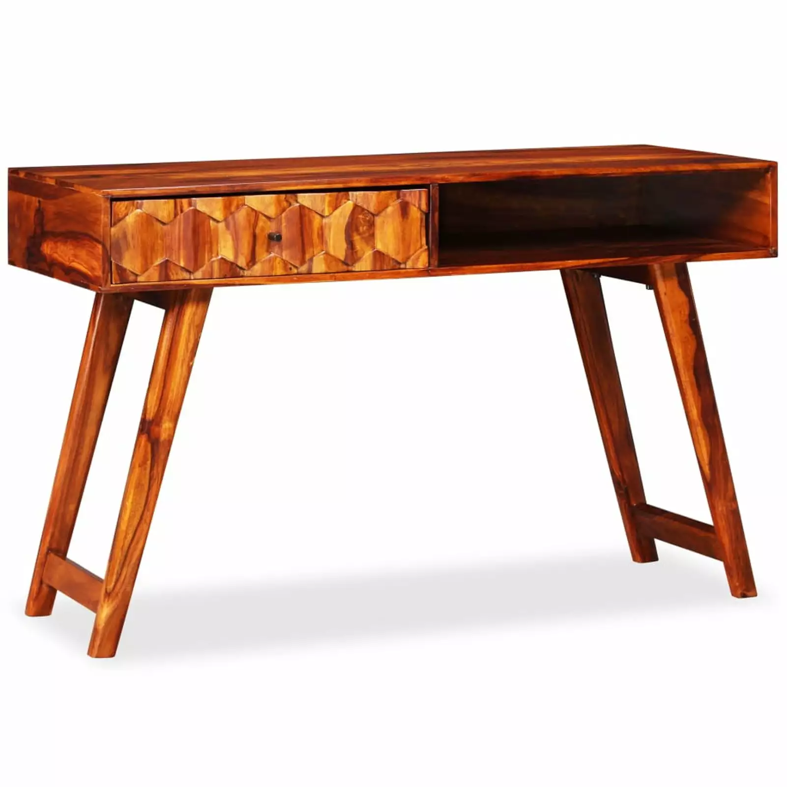 Moobody Solid Sheesham Wood Writing Desk 46.5in Gaming Table Home Office Furniture